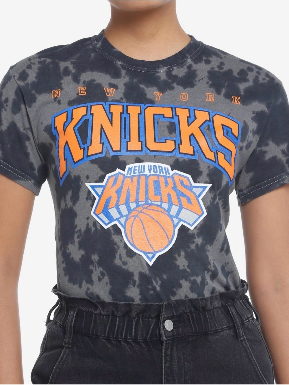 Brand NEW NBA Champions New York KNICKS Retro Gray Tie Dye T Shirt Tee Women